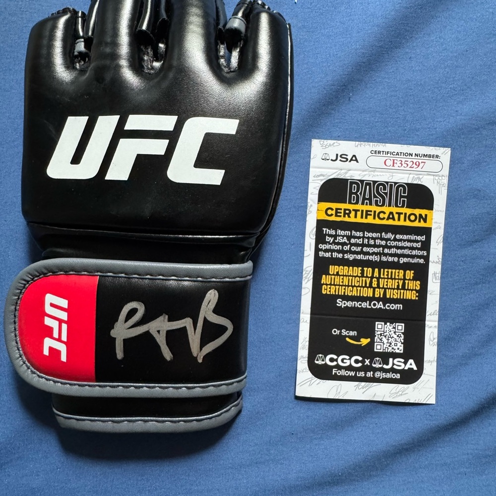 UFC Black and Red Signed Gloves